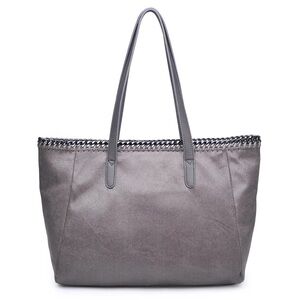 Urban Expressions Monique Grey Shimmer Large Tote Bag New with Tags